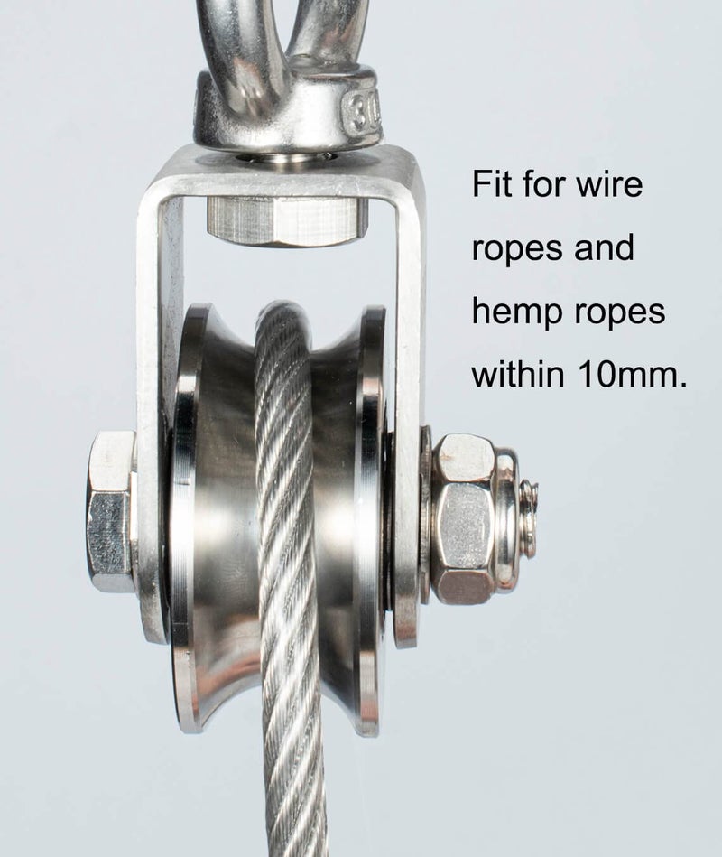 KCNOFNC Heavy Duty Cable Single Pulley Block Wheel for Wire Rope with Ball Bearings, DIY Pulley System for Gym Equipment Workout, Winch, Lifting - Image 5